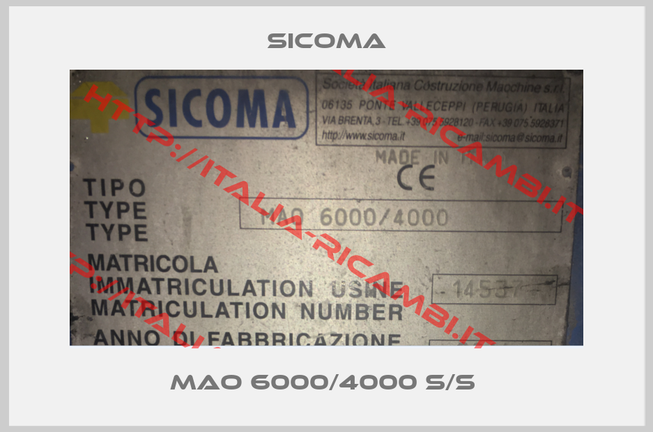 SICOMA-MAO 6000/4000 S/S 
