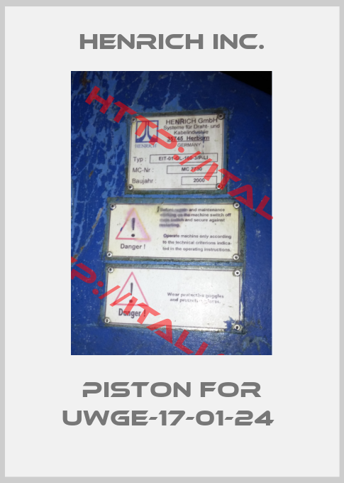 Henrich Inc.-Piston for UWGE-17-01-24 