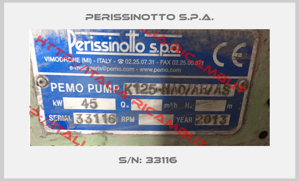 Perissinotto S.P.A.-S/N: 33116 
