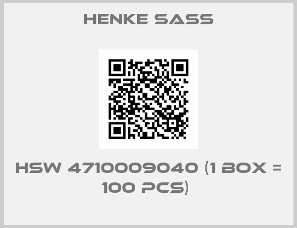 Henke Sass-HSW 4710009040 (1 box = 100 pcs) 
