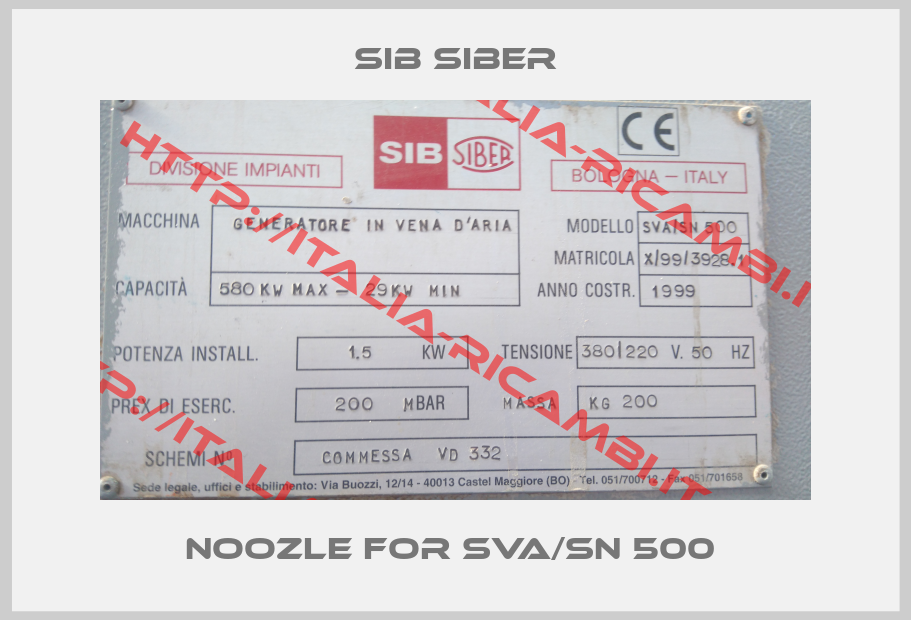SIB SIBER-Noozle For SVA/SN 500 
