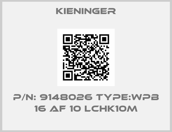 Kieninger-P/N: 9148026 Type:WPB 16 AF 10 LCHK10M