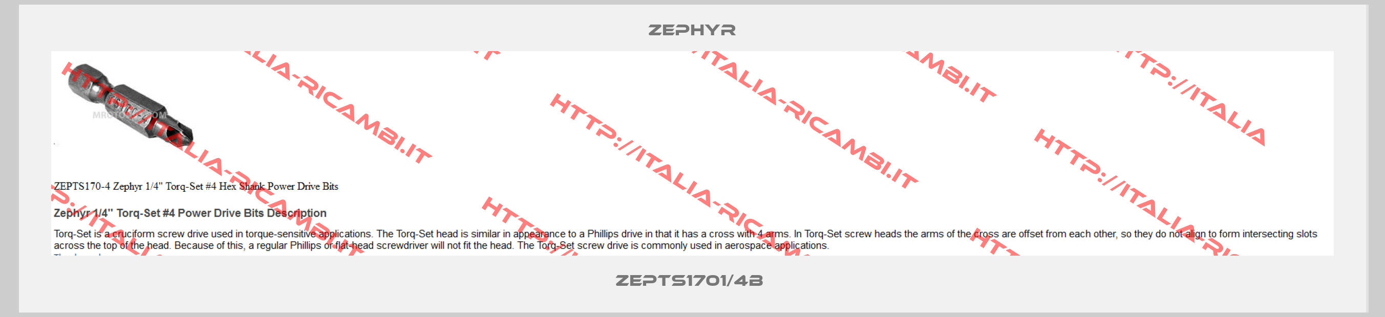 Zephyr-ZEPTS1701/4B 