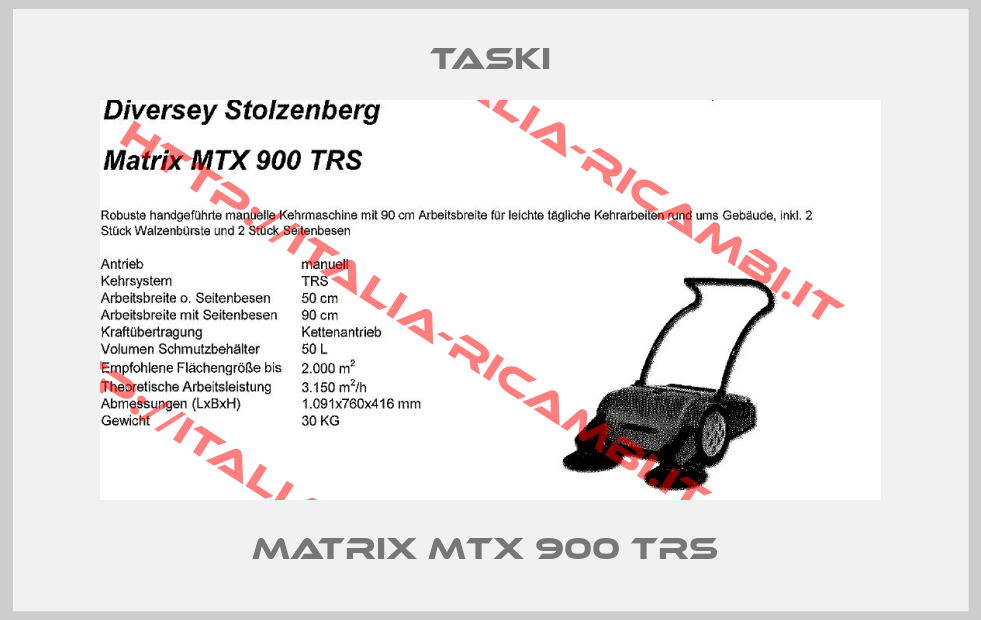 TASKI- Matrix MTX 900 TRS 