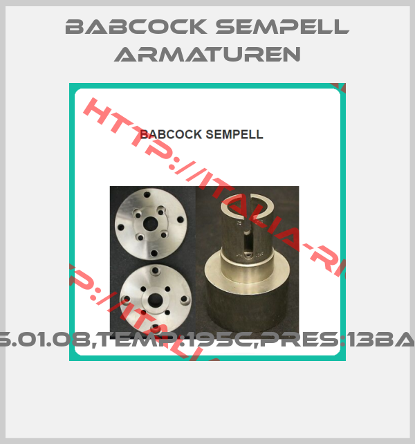 Babcock sempell Armaturen-1015.01.08,TEMP:195C,PRES:13BARS 
