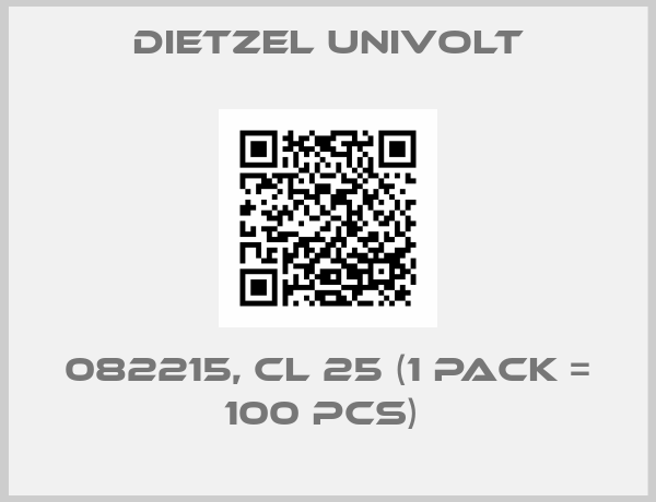 Dietzel Univolt-082215, CL 25 (1 Pack = 100 pcs) 