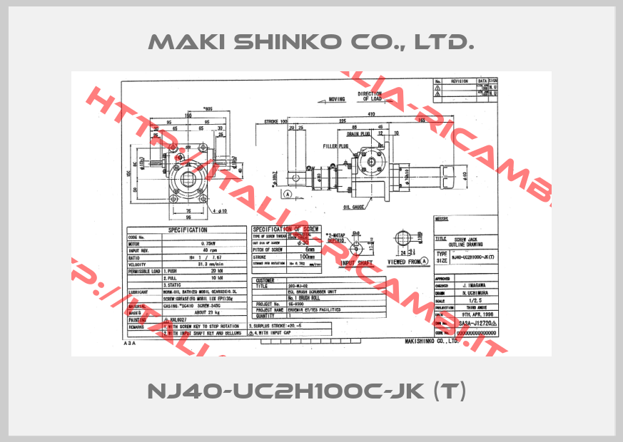 Maki Shinko Co., Ltd.-NJ40-UC2H100C-JK (T) 