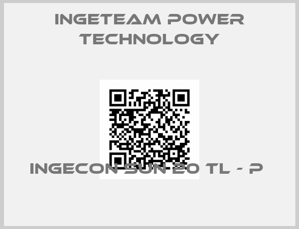 Ingeteam Power Technology-INGECON SUN 20 TL - P 