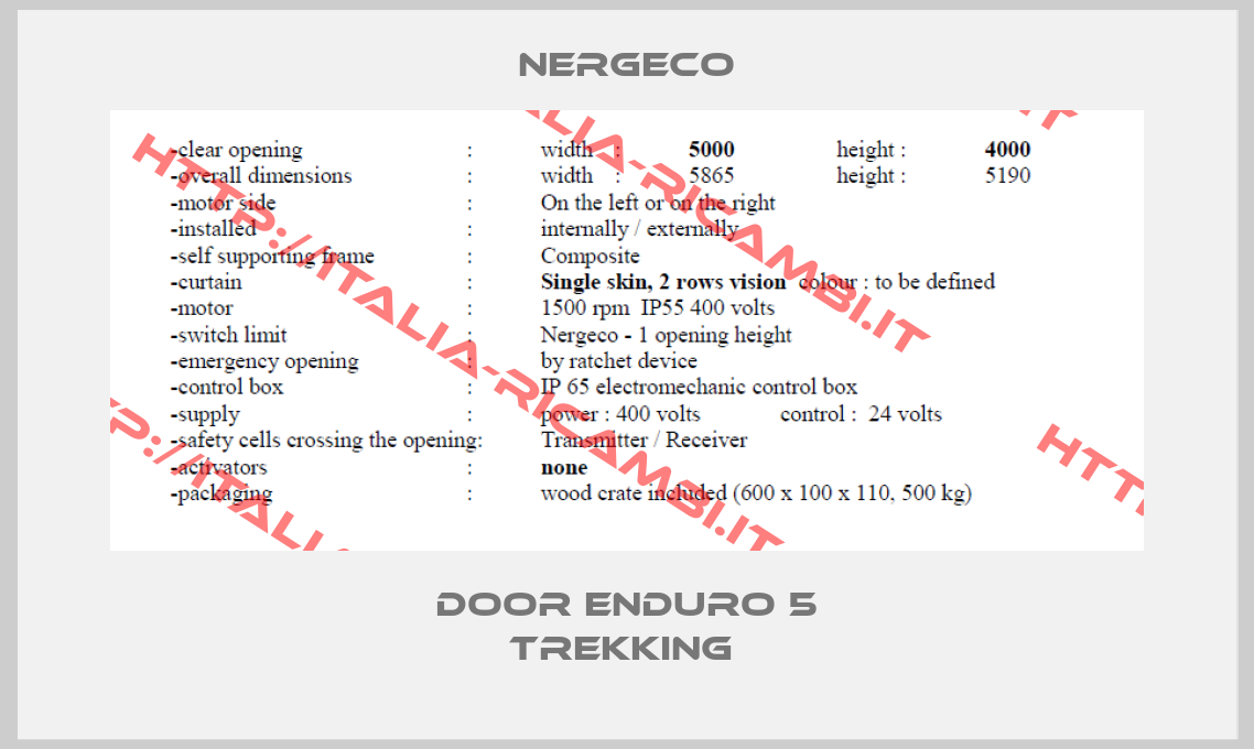 Nergeco-door Enduro 5 Trekking 