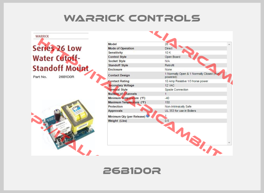 Warrick Controls-26B1D0R