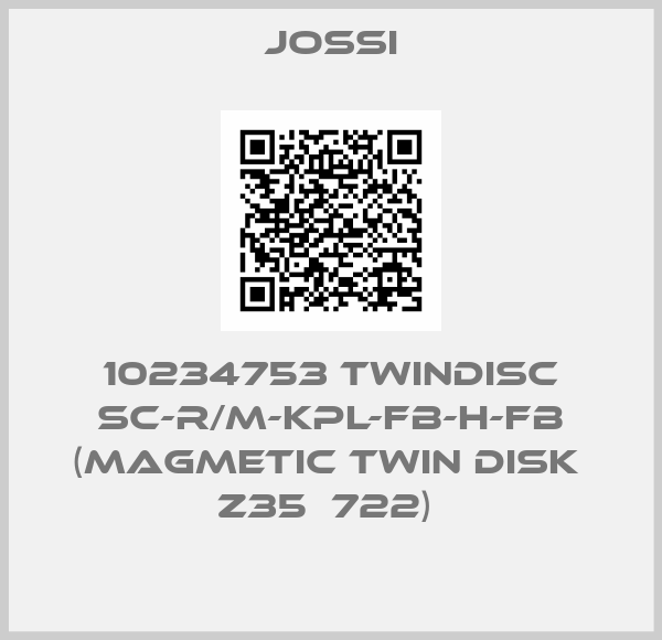 Jossi-10234753 TWINDISC SC-R/M-KPL-FB-H-FB (MAGMETIC TWIN DISK  Z35  722) 