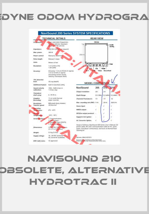 Teledyne Odom Hydrographic-NAVISOUND 210 obsolete, alternative Hydrotrac II 