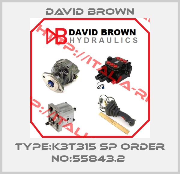 David Brown-Type:K3T315 SP order No:55843.2 