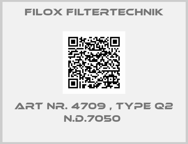 Filox Filtertechnik-Art Nr. 4709 , type Q2 n.D.7050 