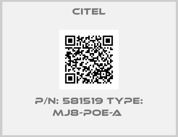 Citel-P/N: 581519 Type: MJ8-POE-A 