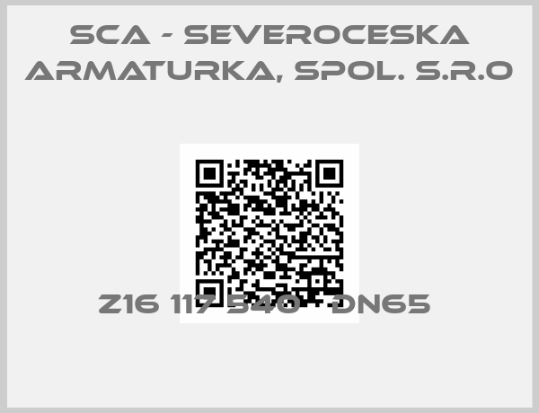 SCA - Severoceska armaturka, spol. s.r.o-Z16 117 540   DN65 