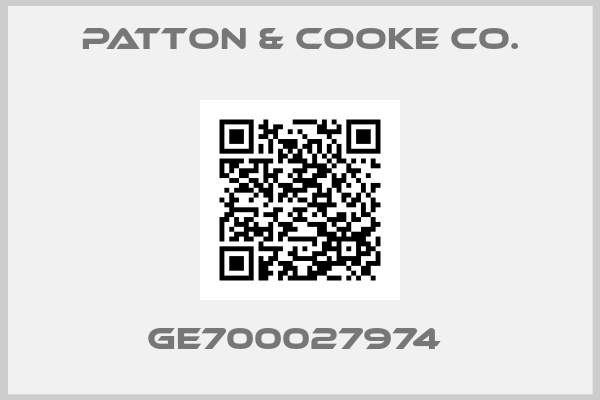 Patton & Cooke Co.-GE700027974 