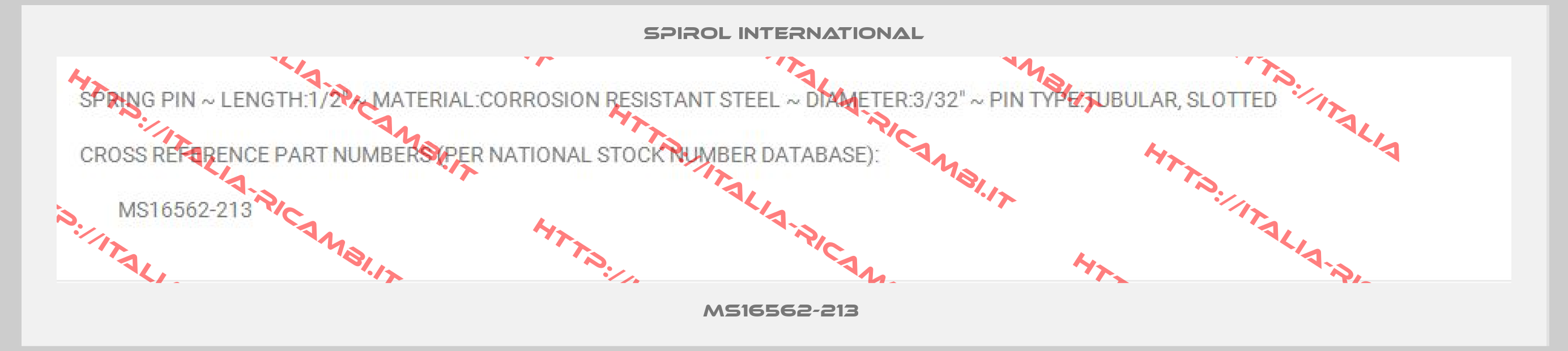 Spirol international-MS16562-213 