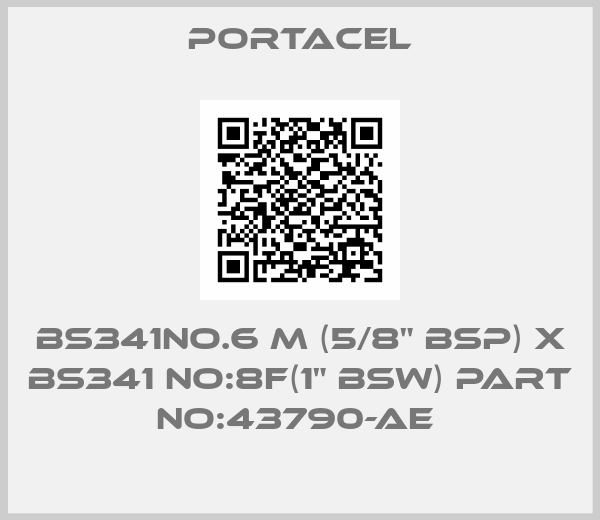 Portacel-BS341NO.6 M (5/8" BSP) X BS341 NO:8F(1" BSW) PART NO:43790-AE 