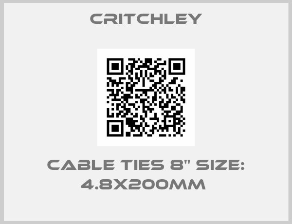 Critchley-CABLE TIES 8" SIZE: 4.8X200MM 