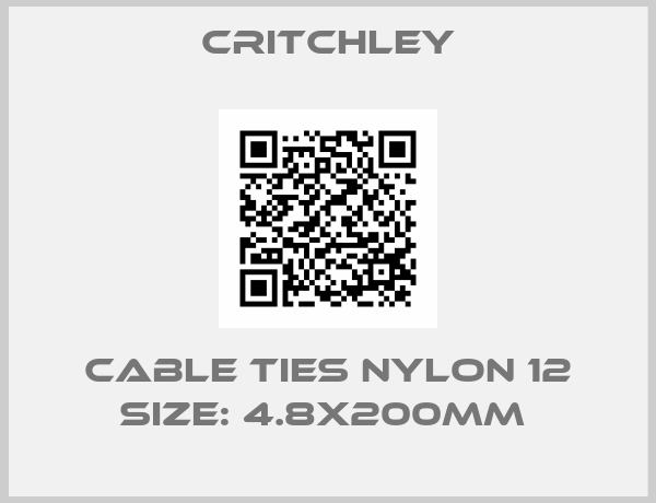 Critchley-CABLE TIES NYLON 12 SIZE: 4.8X200MM 