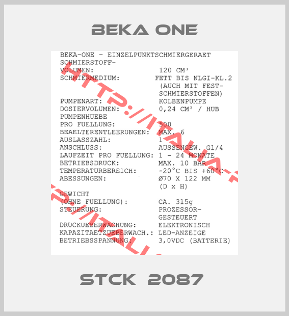 Beka One-STCK  2087 
