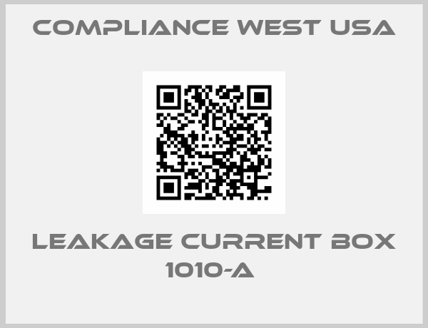 Compliance West Usa-Leakage Current Box 1010-A 