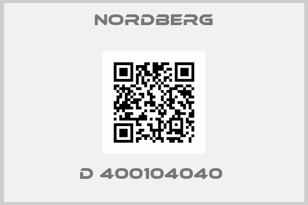 NORDBERG-D 400104040 