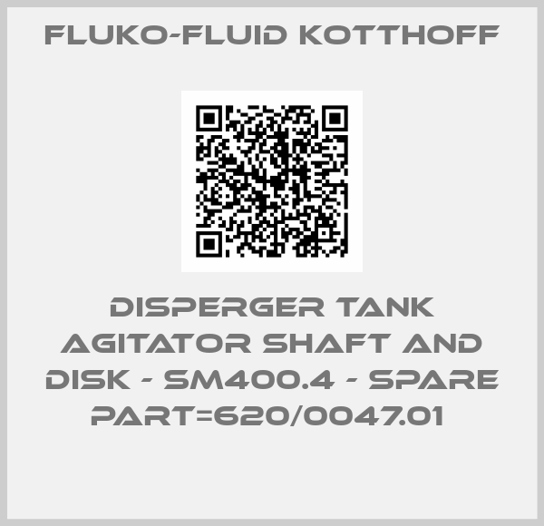 FLUKO-Fluid Kotthoff-DISPERGER TANK AGITATOR SHAFT AND DISK - SM400.4 - SPARE PART=620/0047.01 