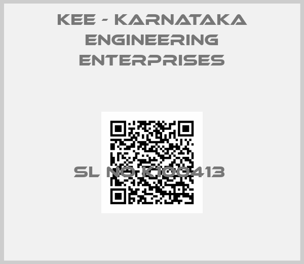 KEE - KARNATAKA ENGINEERING ENTERPRISES-Sl No K100413 