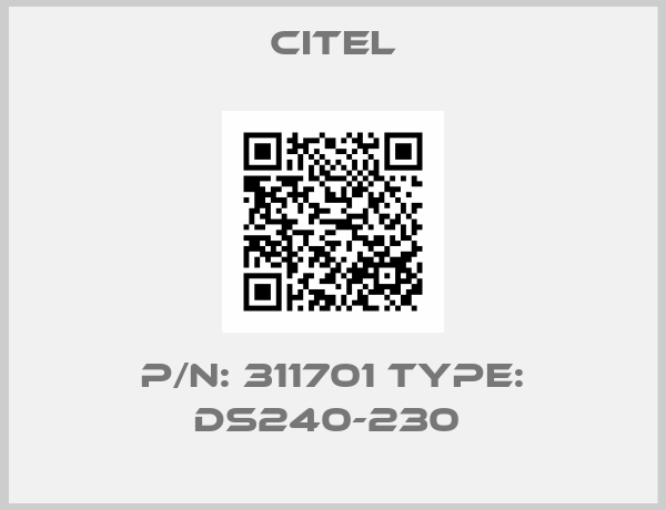Citel-P/N: 311701 Type: DS240-230 