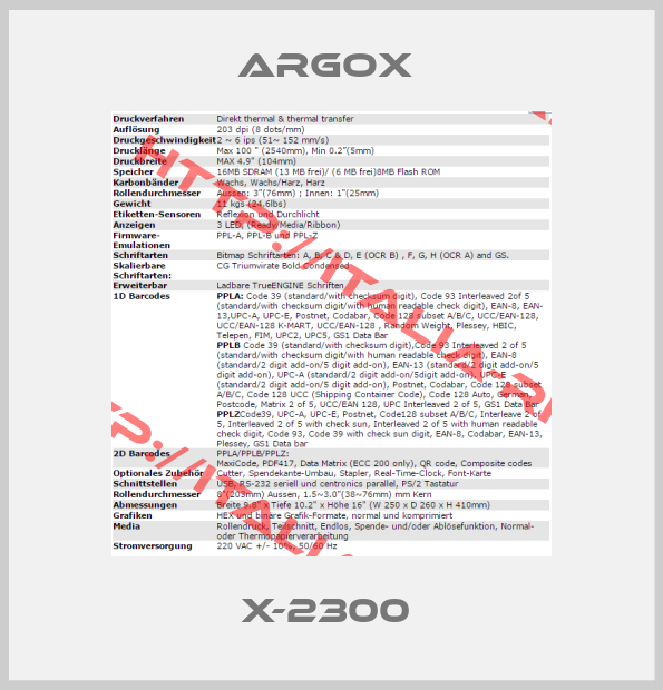 ARGOX -X-2300 