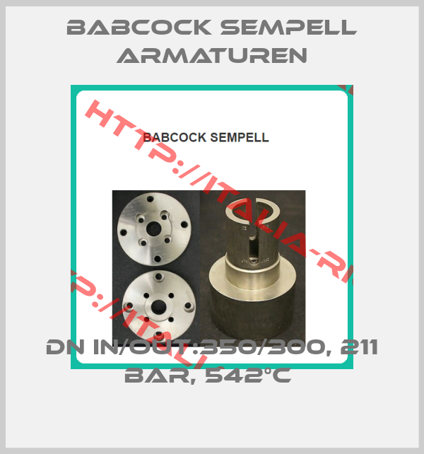 Babcock sempell Armaturen-DN IN/OUT:350/300, 211 BAR, 542°C 