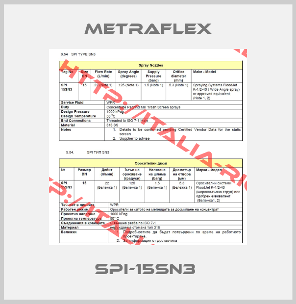Metraflex-SPI-15SN3 