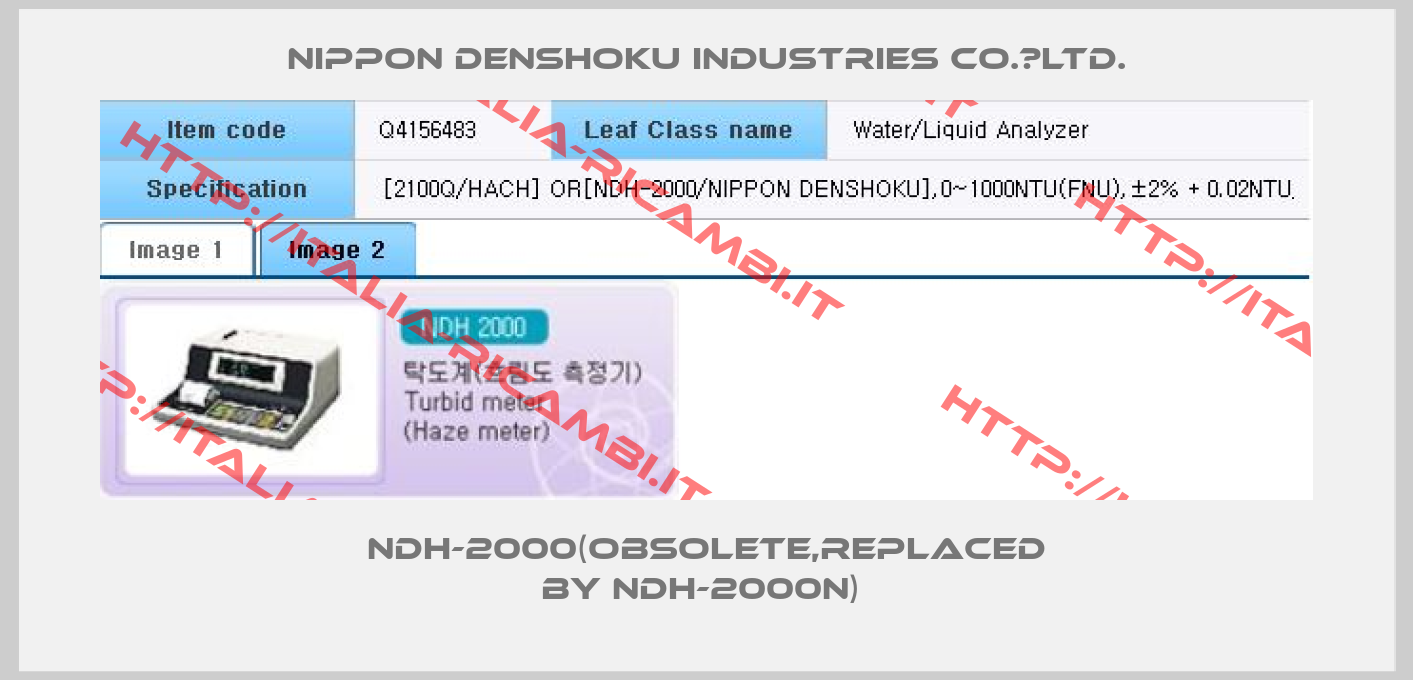 NIPPON DENSHOKU INDUSTRIES CO.、LTD.-NDH-2000(Obsolete,replaced by NDH-2000N) 