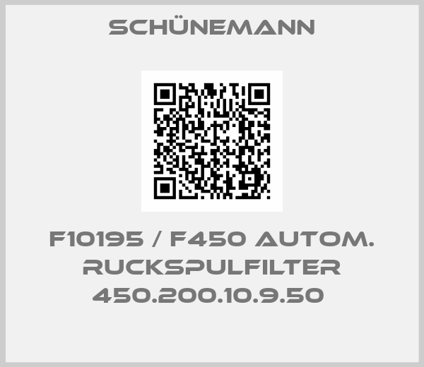 Schünemann-F10195 / F450 AUTOM. RUCKSPULFILTER 450.200.10.9.50 
