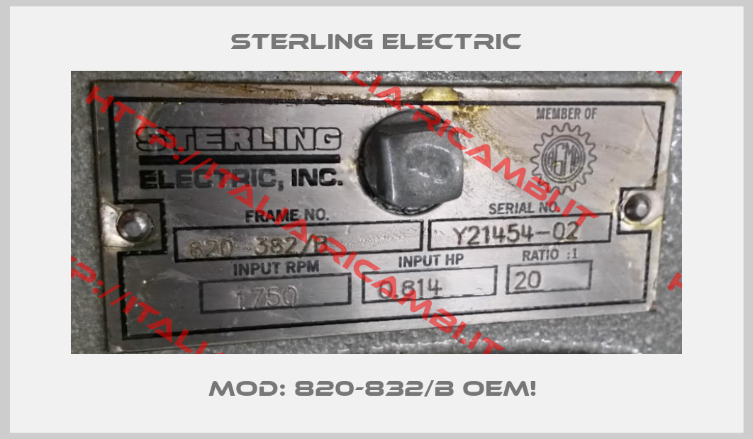 Sterling Electric- Mod: 820-832/B OEM! 