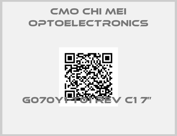 CMO Chi Mei Optoelectronics-G070Y1-T01 REV C1 7” 