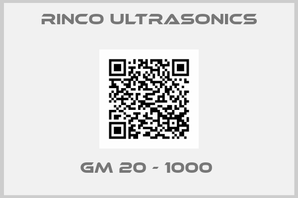 Rinco Ultrasonics-GM 20 - 1000 