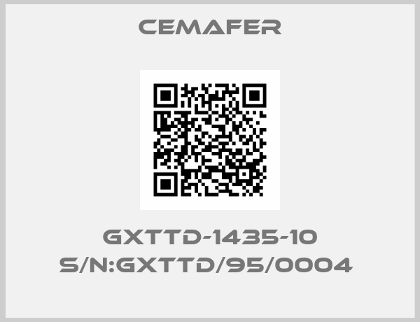 Cemafer-GXTTD-1435-10 S/N:GXTTD/95/0004 