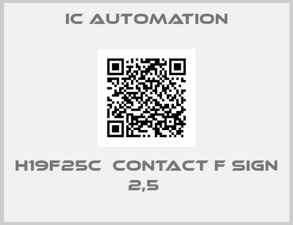 ic automation-H19F25C  Contact F sign 2,5 