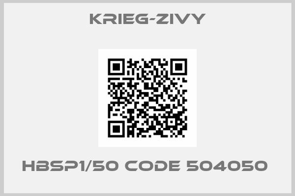 Krieg-Zivy-HBSP1/50 CODE 504050 