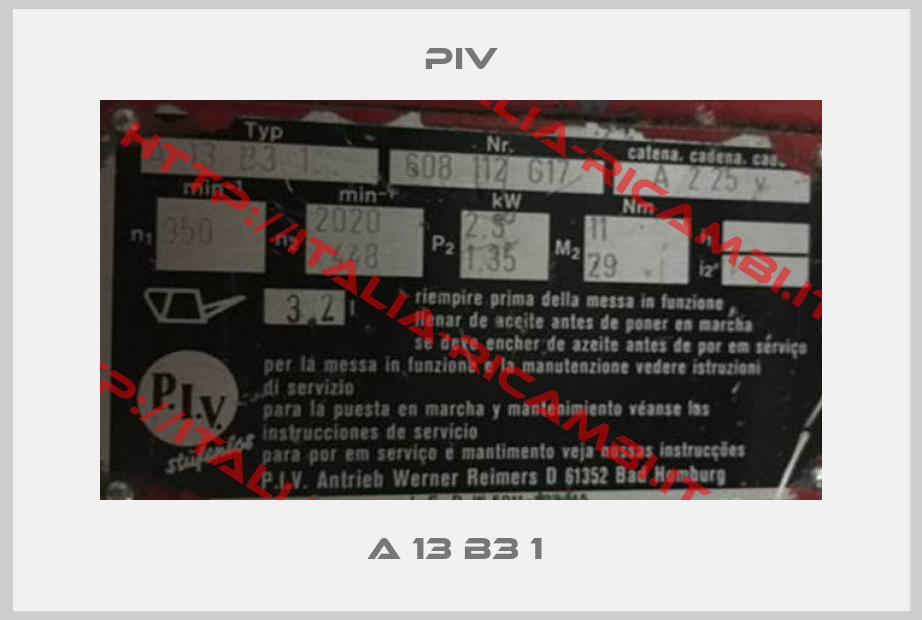 PIV-A 13 B3 1 
