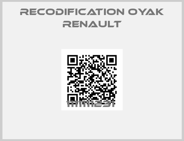 RECODIFICATION OYAK RENAULT-1111111231 