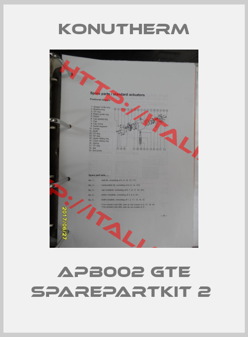 Konutherm-APB002 GTE Sparepartkit 2 