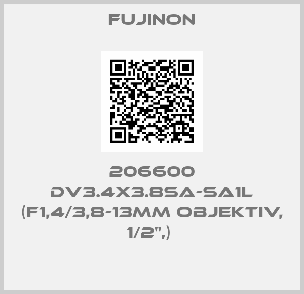 Fujinon-206600 DV3.4x3.8SA-SA1L (F1,4/3,8-13mm Objektiv, 1/2",) 