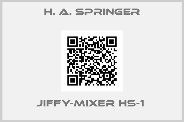 H. A. SPRINGER-JIFFY-MIXER HS-1 