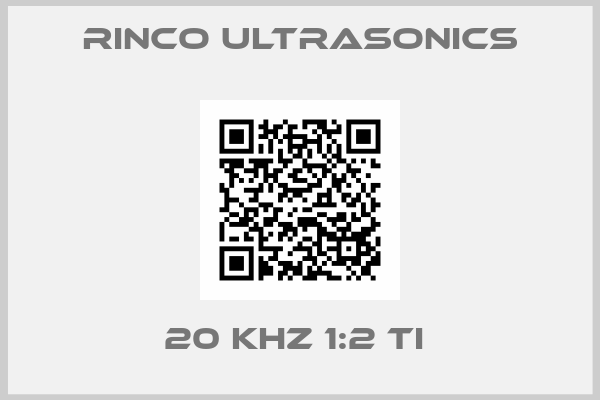 Rinco Ultrasonics-20 kHz 1:2 Ti 
