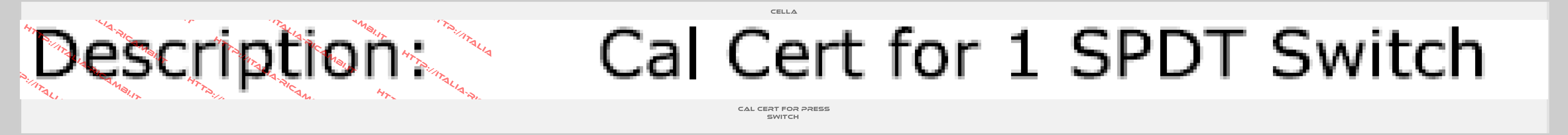 Cella-Cal Cert for Press Switch 