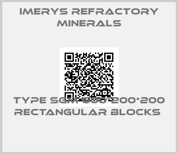 imerys Refractory Minerals-Type SGM 600*200*200 Rectangular Blocks 